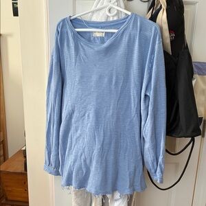 FREE PEOPLE Light Blue Long Sleeve Top